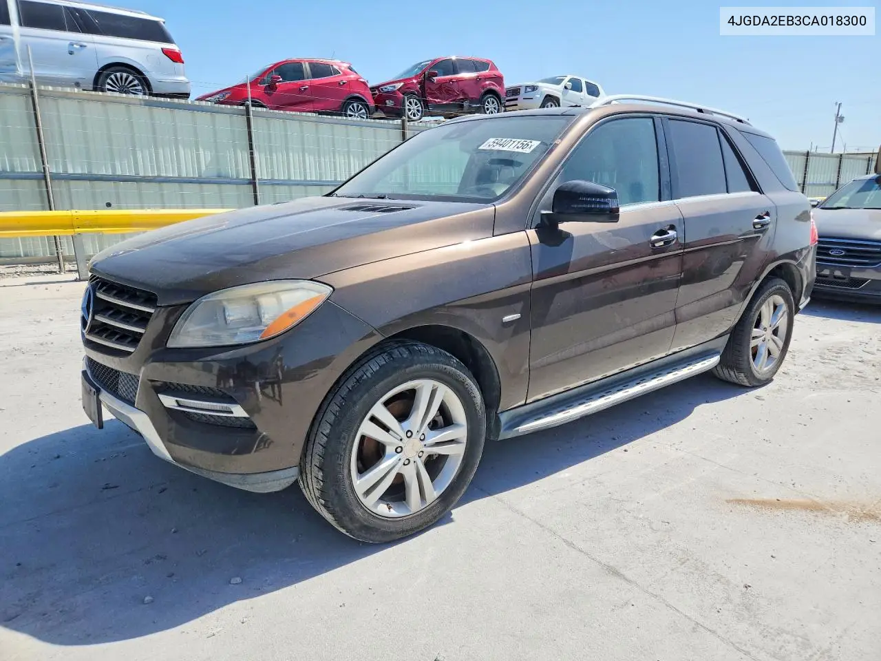 2012 Mercedes-Benz Ml 350 Bluetec VIN: 4JGDA2EB3CA018300 Lot: 59401156