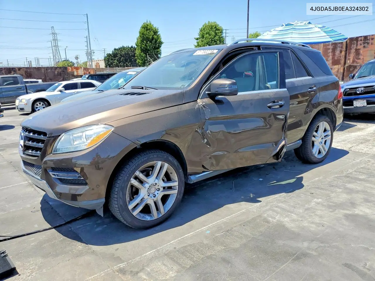 2014 Mercedes-Benz Ml 350 VIN: 4JGDA5JB0EA324302 Lot: 61730226
