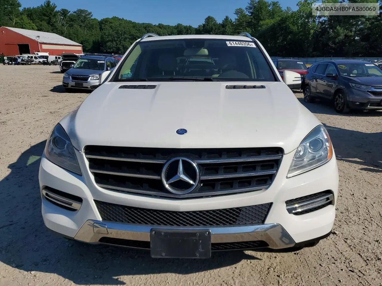 2015 Mercedes-Benz Ml 350 4Matic VIN: 4JGDA5HB0FA580060 Lot: 61440356