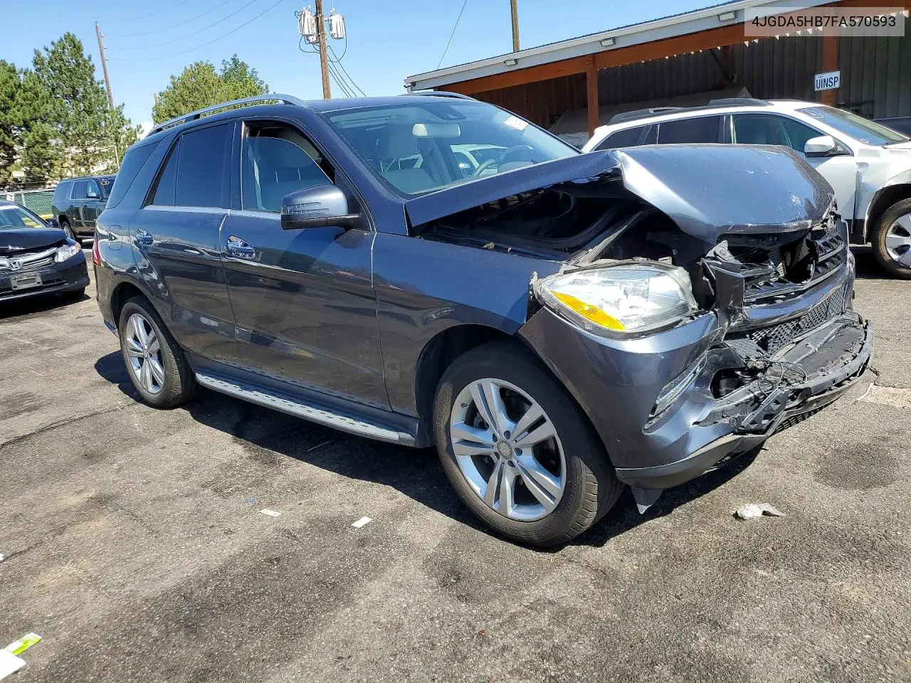 2015 Mercedes-Benz Ml 350 4Matic VIN: 4JGDA5HB7FA570593 Lot: 61523666