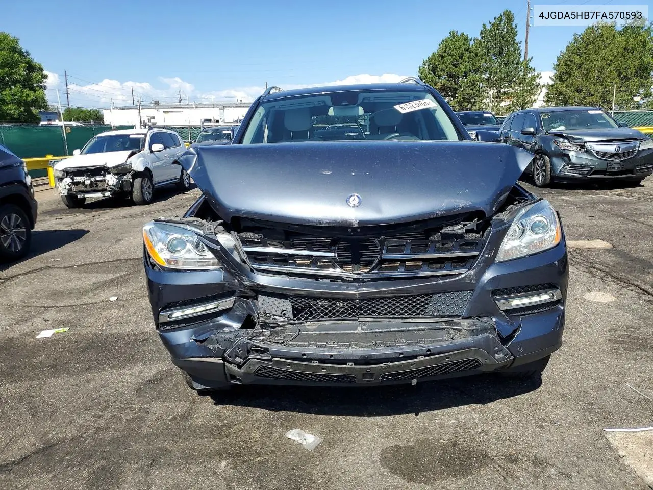 2015 Mercedes-Benz Ml 350 4Matic VIN: 4JGDA5HB7FA570593 Lot: 61523666