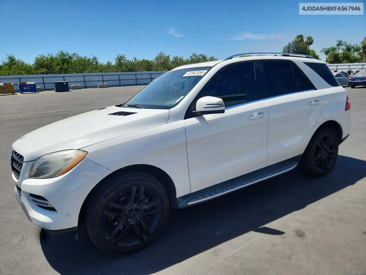 2015 Mercedes-Benz Ml 350 4Matic VIN: 4JGDA5HBXFA567946 Lot: 61942956