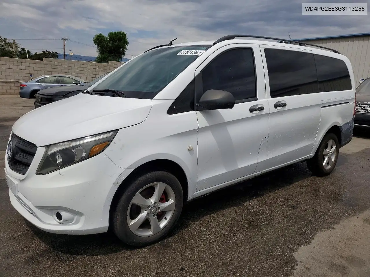 2016 Mercedes-Benz Metris VIN: WD4PG2EE3G3113255 Lot: 61871566