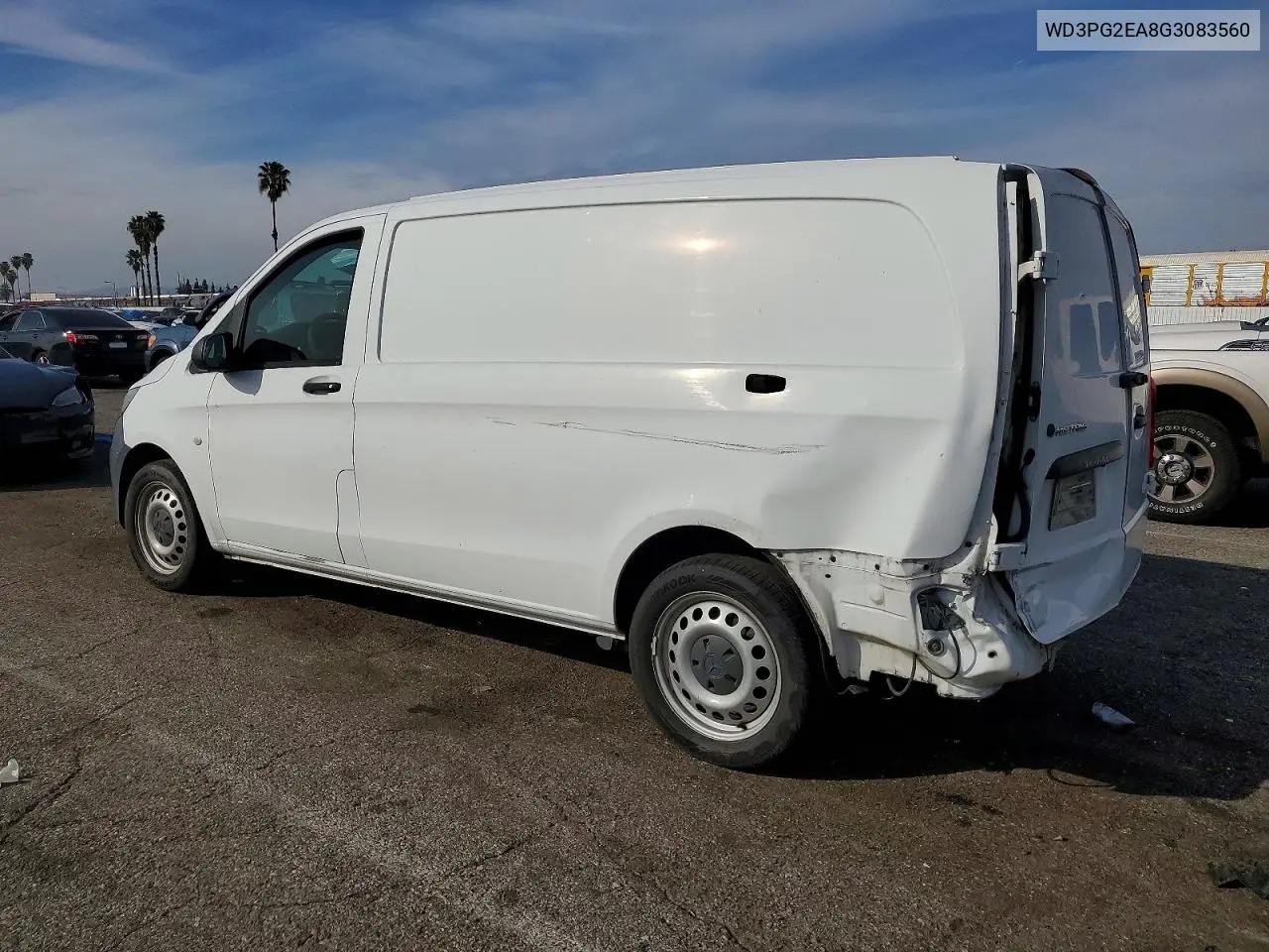 2016 Mercedes Benz Metris Delivery Van VIN: WD3PG2EA8G3083560 Lot: 74291255