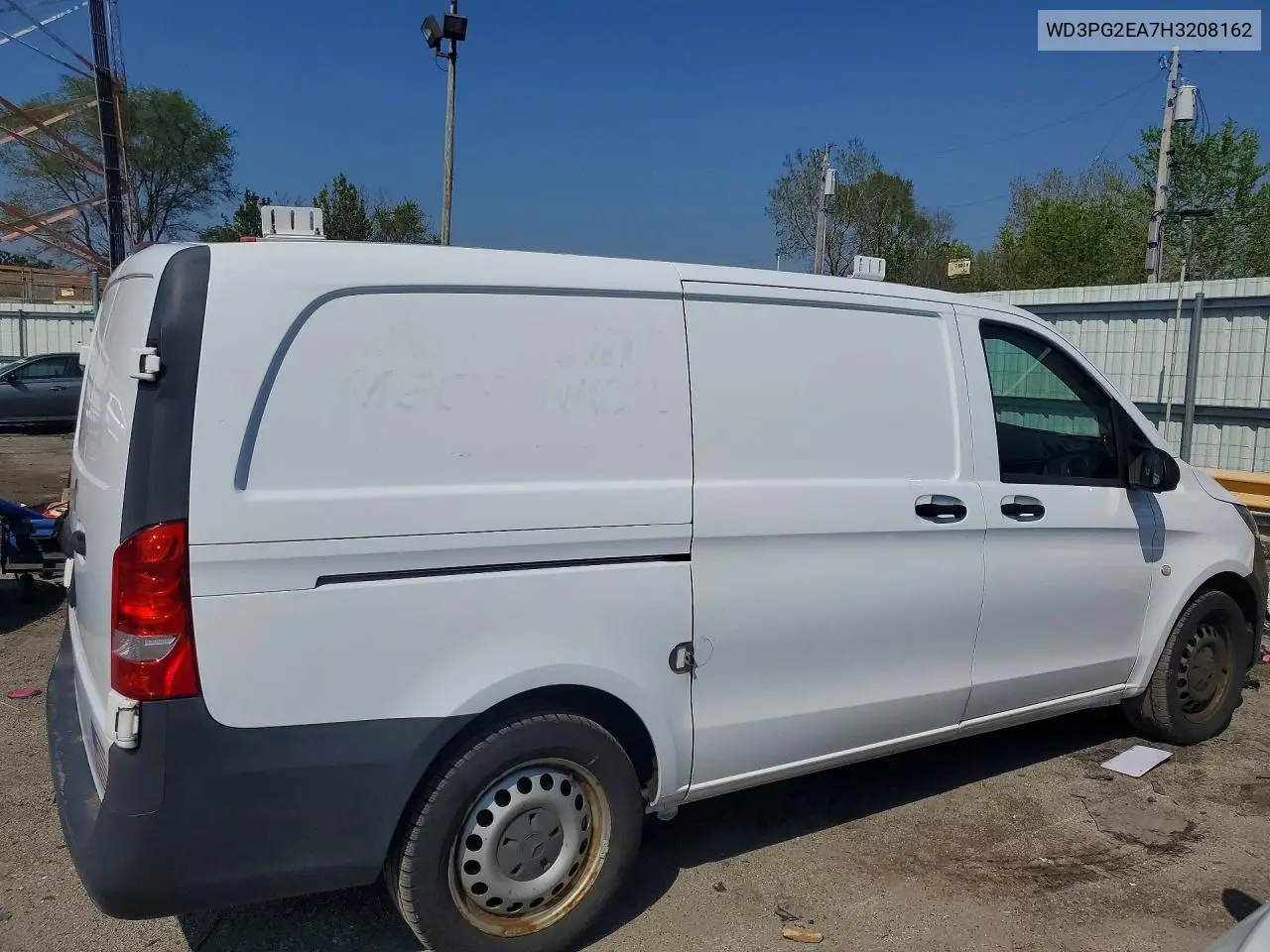 2017 Mercedes-Benz Metris VIN: WD3PG2EA7H3208162 Lot: 50768576