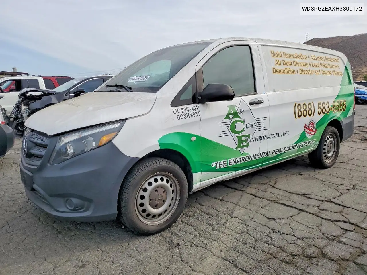 2017 Mercedes Benz Metris Delivery Van VIN: WD3PG2EAXH3300172 Lot: 56687696