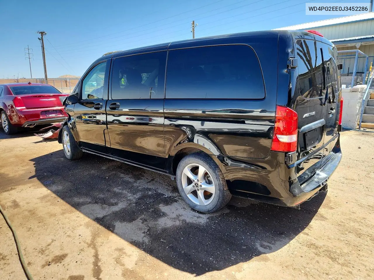 2018 Mercedes-Benz Metris VIN: WD4PG2EE0J3452286 Lot: 53276916
