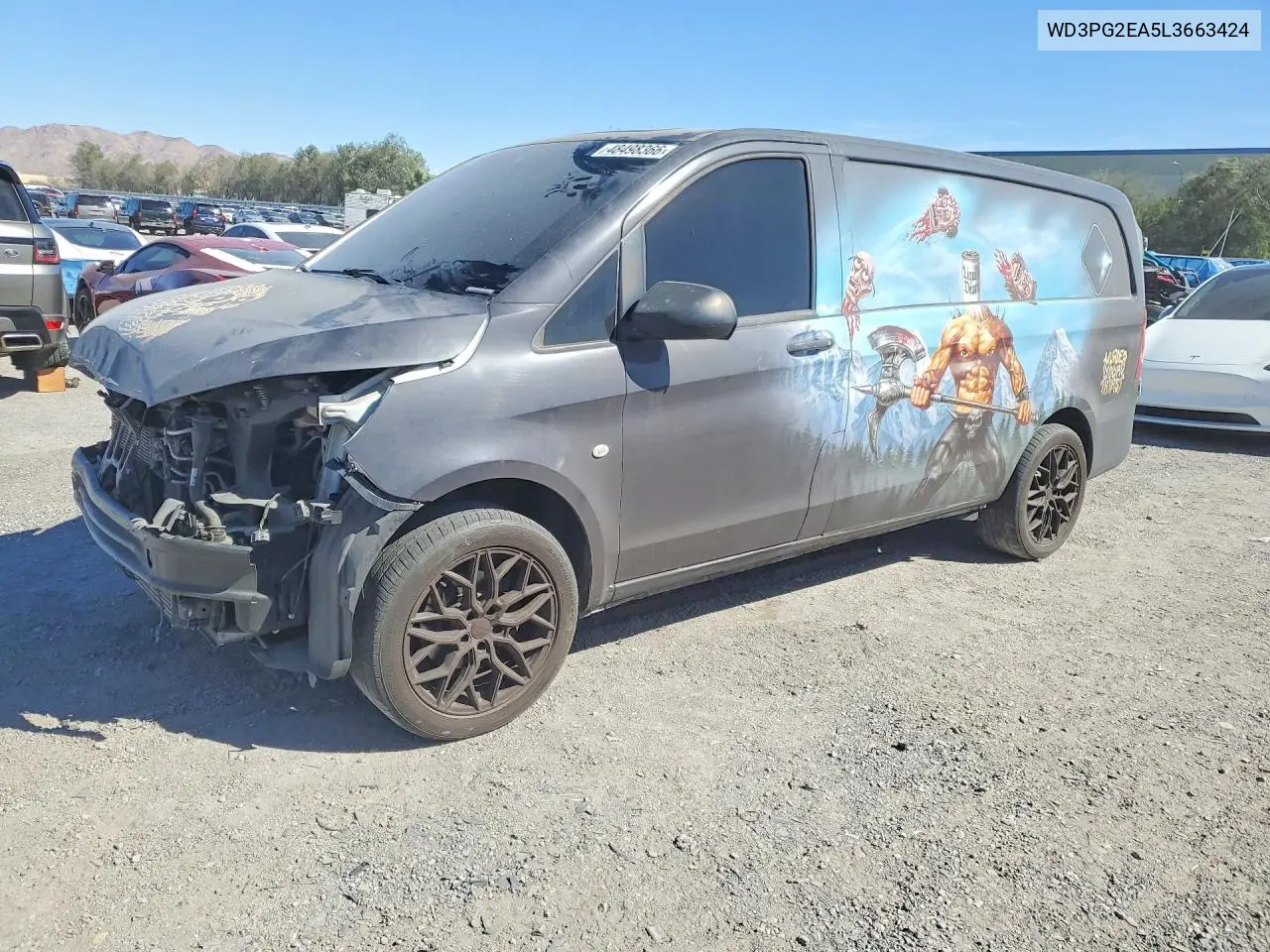 2020 Mercedes Benz Metris VIN: WD3PG2EA5L3663424 Lot: 48498366