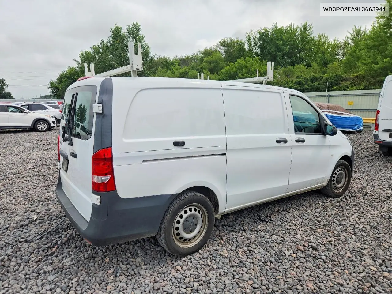 2020 Mercedes-Benz Metris VIN: WD3PG2EA9L3663944 Lot: 59328566