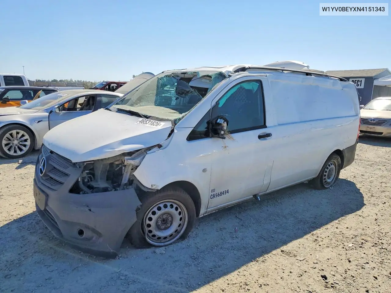 2022 Mercedes Benz Metris Delivery Van VIN: W1YV0BEYXN4151343 Lot: 46531626
