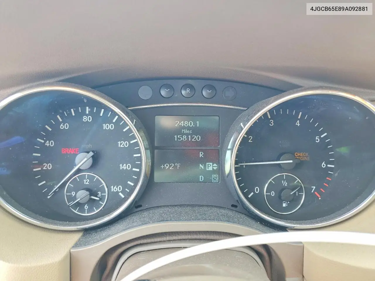 2009 Mercedes-Benz R 350 4Matic VIN: 4JGCB65E89A092881 Lot: 55102236