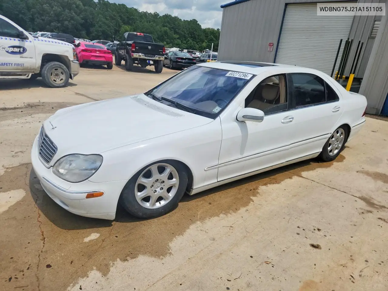 2001 Mercedes-Benz S 500 VIN: WDBNG75J21A151105 Lot: 60271296