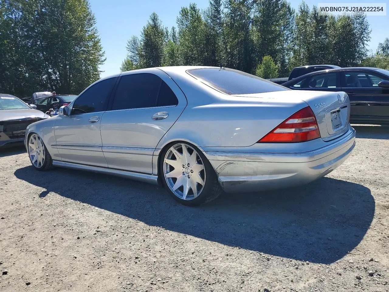 2001 Mercedes-Benz S 500 VIN: WDBNG75J21A222254 Lot: 61184236