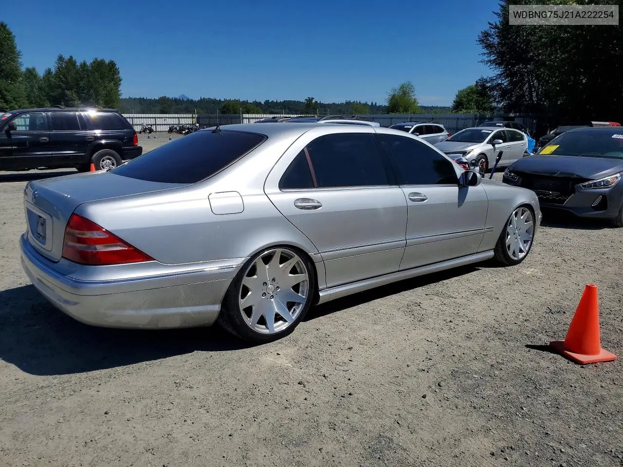 2001 Mercedes-Benz S 500 VIN: WDBNG75J21A222254 Lot: 61184236