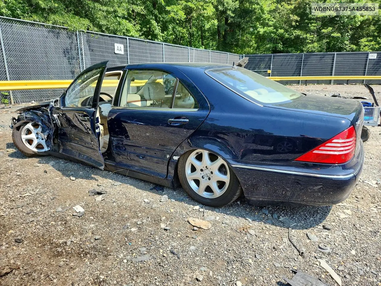 2005 Mercedes-Benz S 430 4Matic VIN: WDBNG83J75A455853 Lot: 60185986