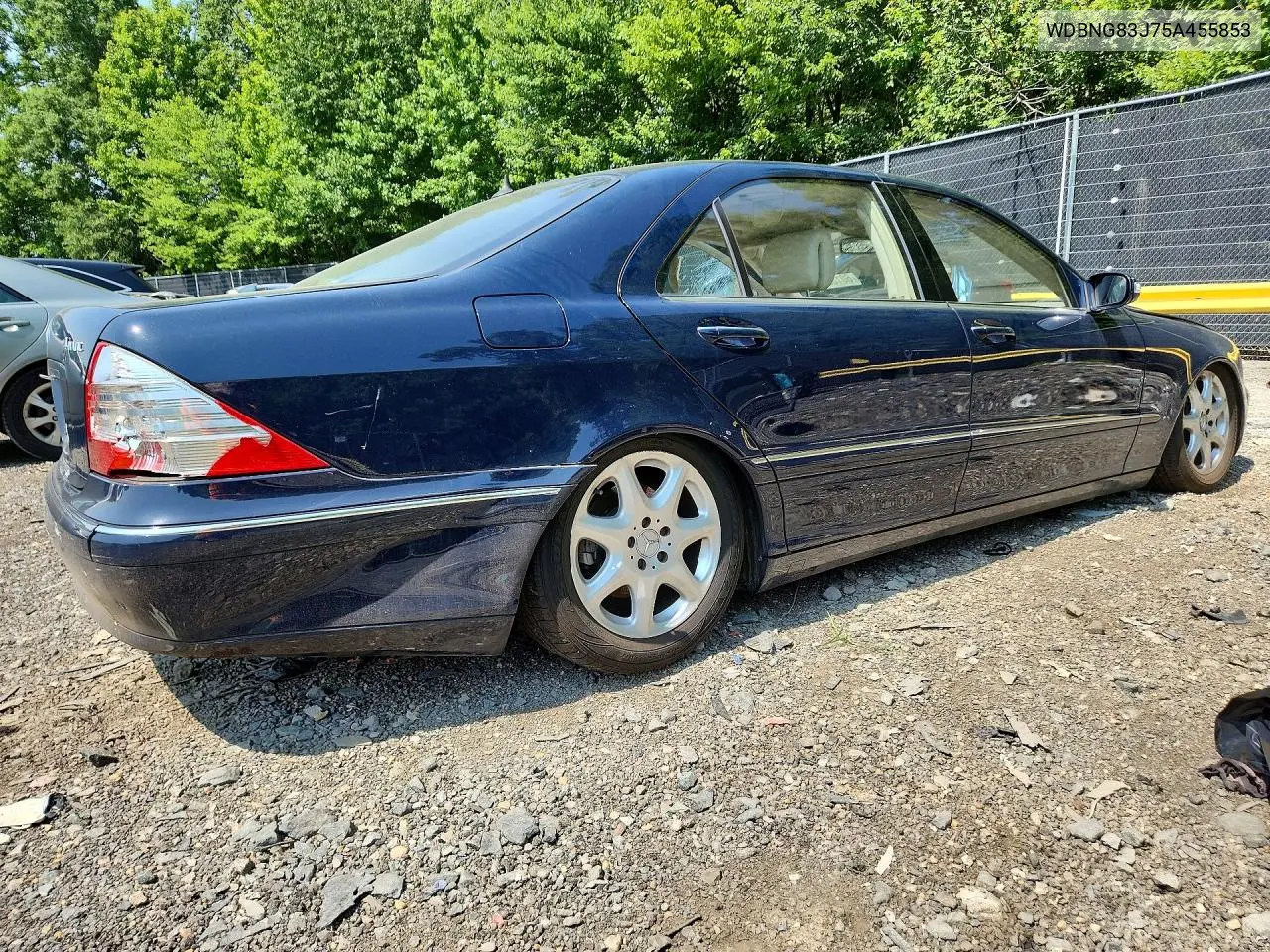 2005 Mercedes-Benz S 430 4Matic VIN: WDBNG83J75A455853 Lot: 60185986