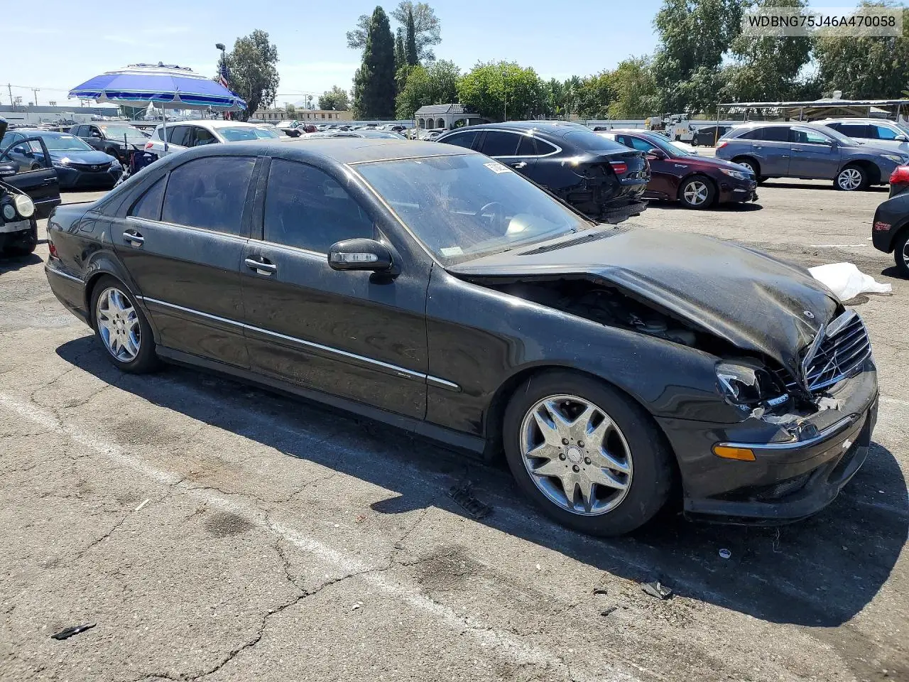 2006 Mercedes-Benz S 500 VIN: WDBNG75J46A470058 Lot: 57002326