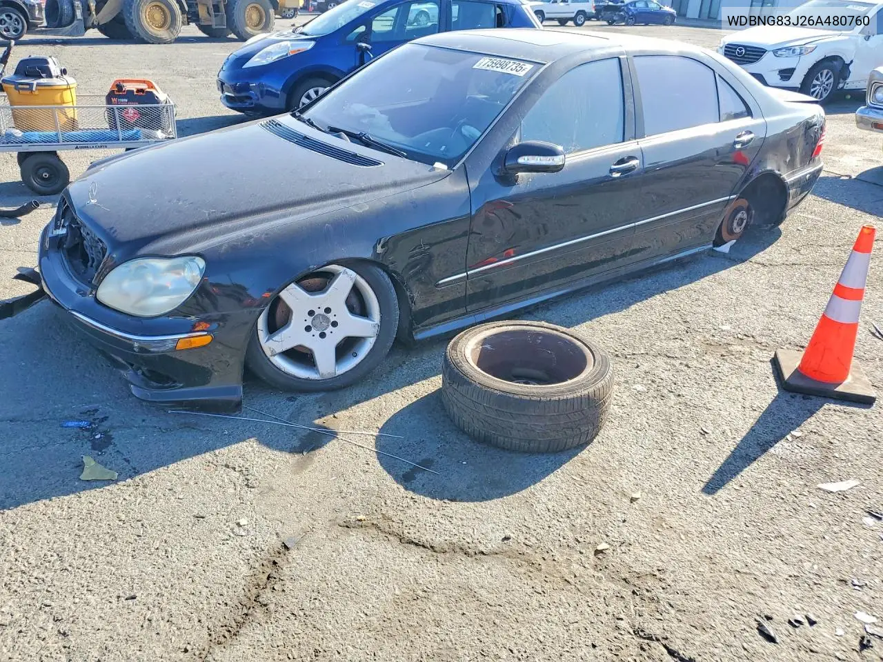 2006 Mercedes-Benz S 430 4Matic VIN: WDBNG83J26A480760 Lot: 57701686
