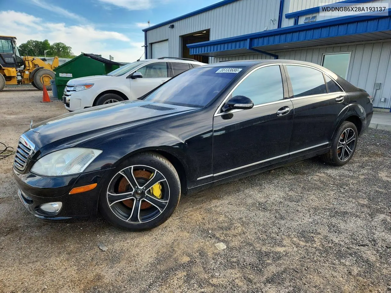 2008 Mercedes-Benz S 550 4Matic VIN: WDDNG86X28A193137 Lot: 55133686