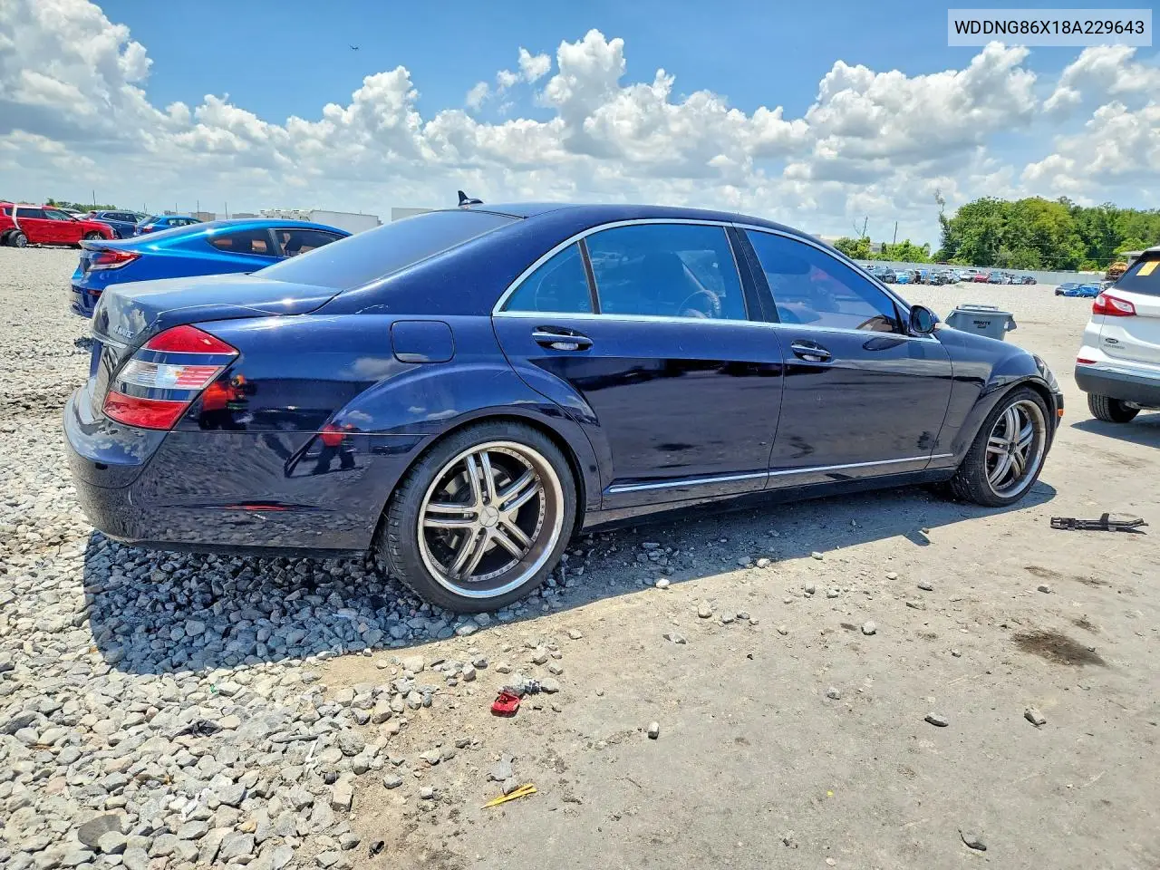 2008 Mercedes-Benz S 550 4Matic VIN: WDDNG86X18A229643 Lot: 58921366