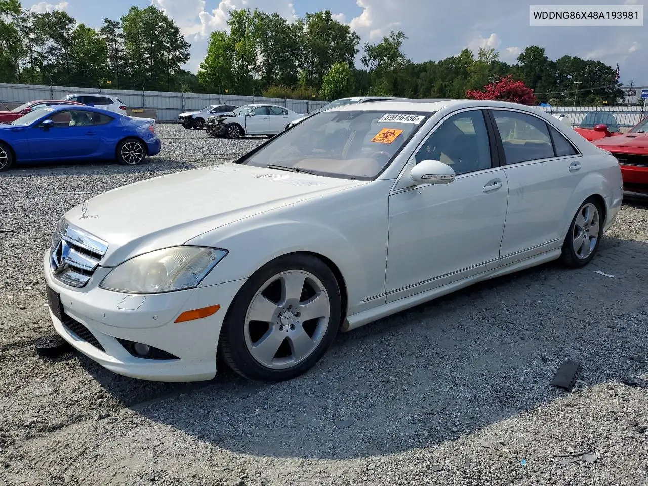 2008 Mercedes-Benz S 550 4Matic VIN: WDDNG86X48A193981 Lot: 59816456