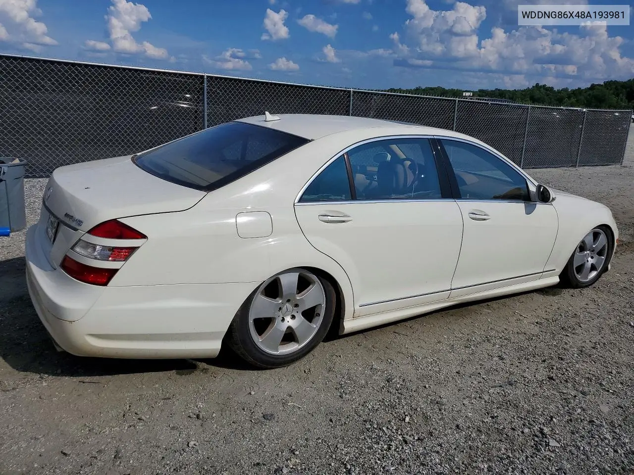2008 Mercedes-Benz S 550 4Matic VIN: WDDNG86X48A193981 Lot: 59816456