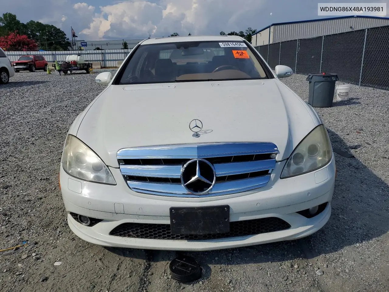 2008 Mercedes-Benz S 550 4Matic VIN: WDDNG86X48A193981 Lot: 59816456