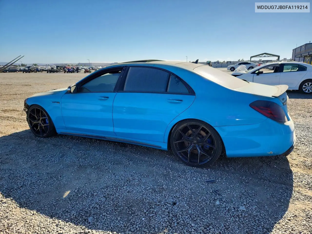 2015 Mercedes-Benz S 63 Amg VIN: WDDUG7JB0FA119214 Lot: 55915856