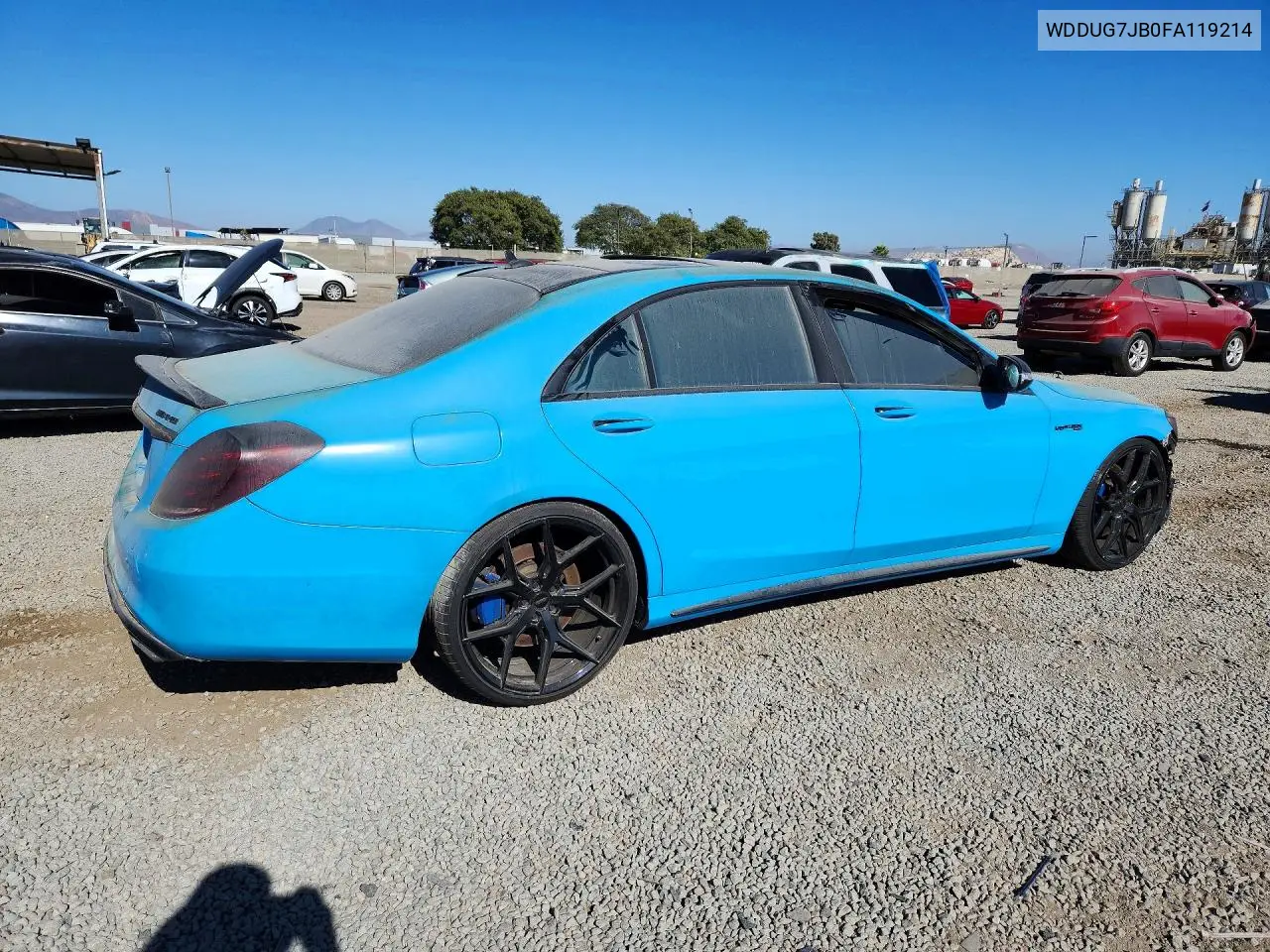 2015 Mercedes-Benz S 63 Amg VIN: WDDUG7JB0FA119214 Lot: 55915856