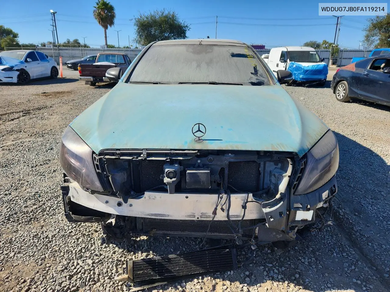 2015 Mercedes-Benz S 63 Amg VIN: WDDUG7JB0FA119214 Lot: 55915856