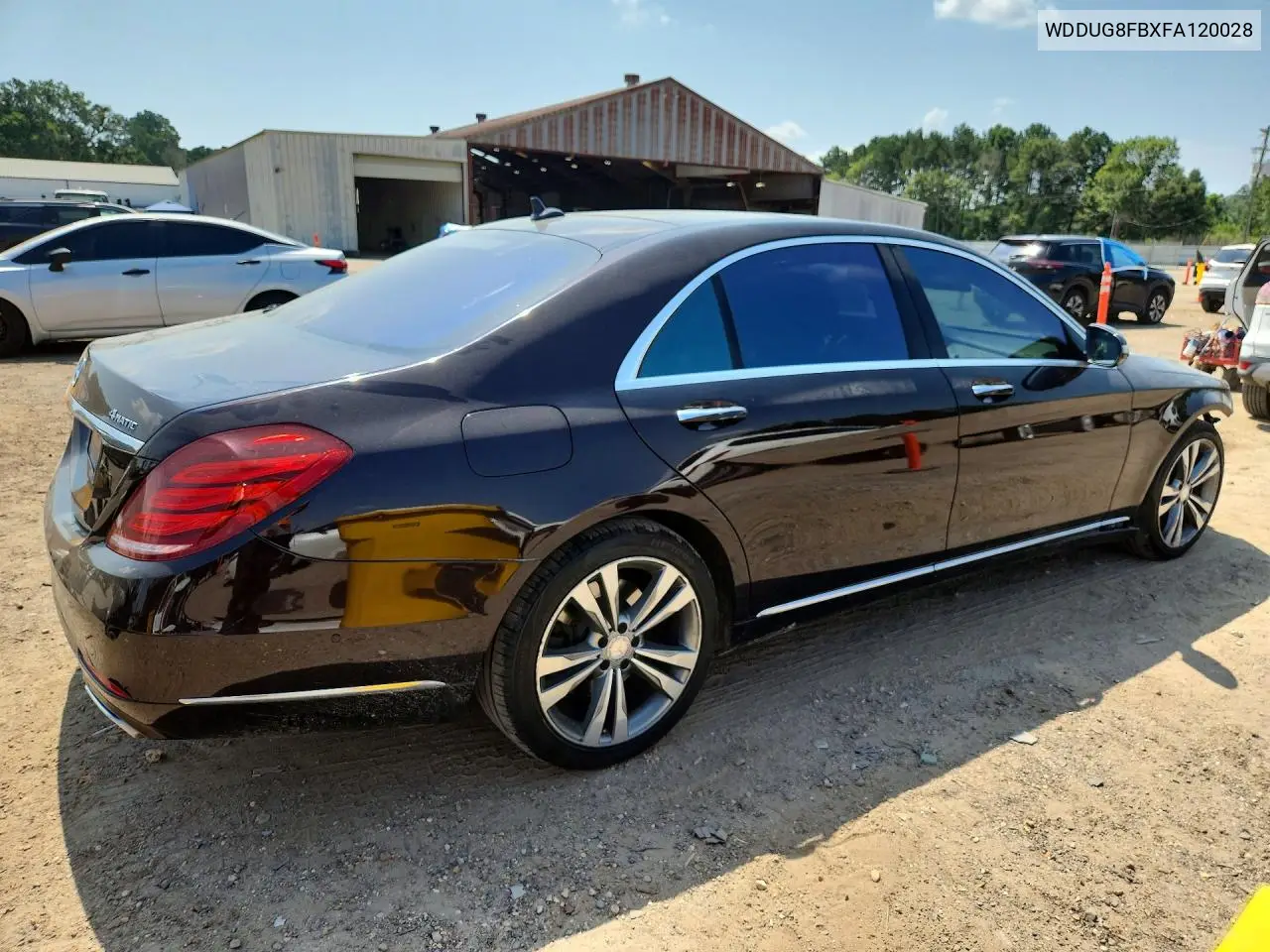 2015 Mercedes-Benz S 550 4Matic VIN: WDDUG8FBXFA120028 Lot: 59603346