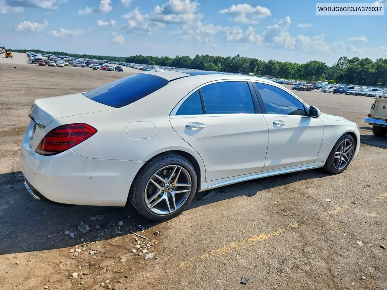 2018 Mercedes-Benz S 450 VIN: WDDUG6GB3JA376037 Lot: 59286646