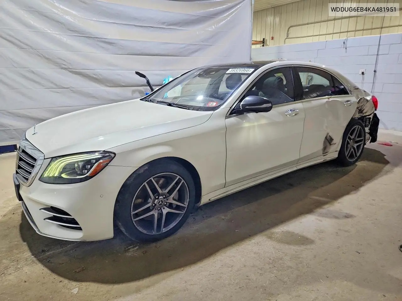 2019 Mercedes-Benz S 450 4Matic VIN: WDDUG6EB4KA481951 Lot: 59326966
