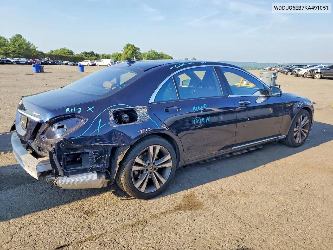 2019 Mercedes-Benz S 450 4Matic VIN: WDDUG6EB7KA491051 Lot: 60000176