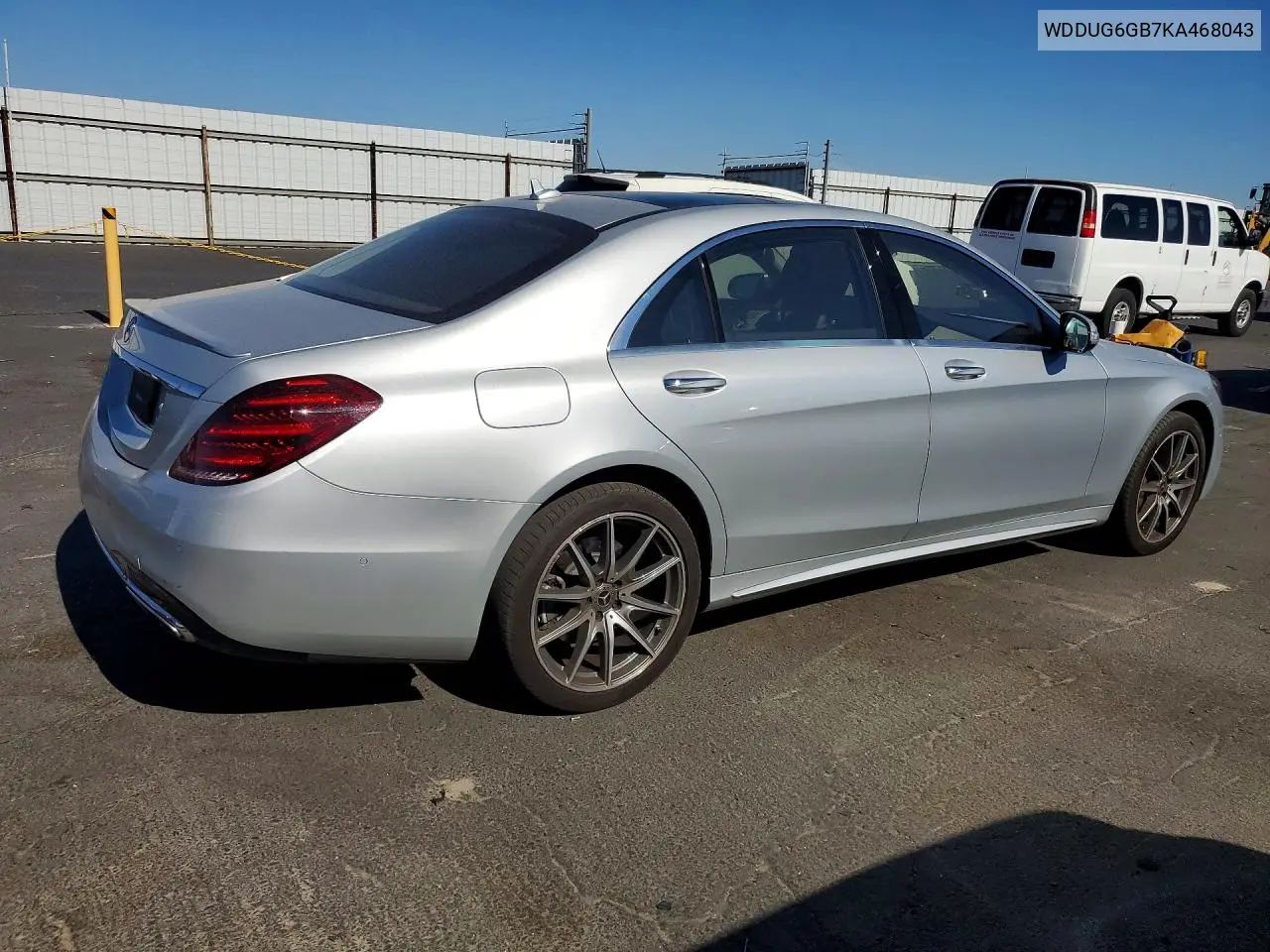 2019 Mercedes-Benz S 450 VIN: WDDUG6GB7KA468043 Lot: 61302346