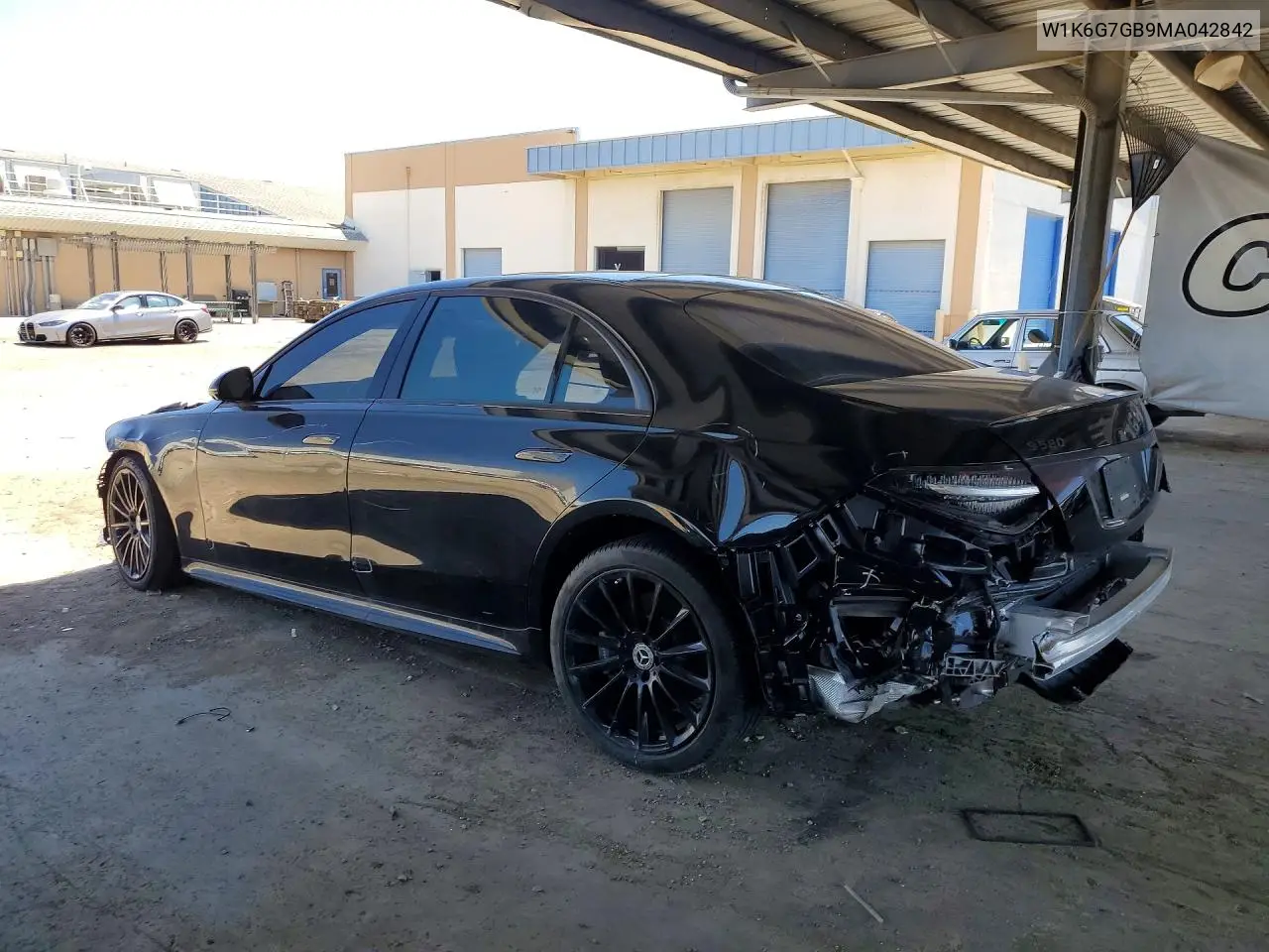 2021 Mercedes-Benz S 580 4Matic VIN: W1K6G7GB9MA042842 Lot: 55436006