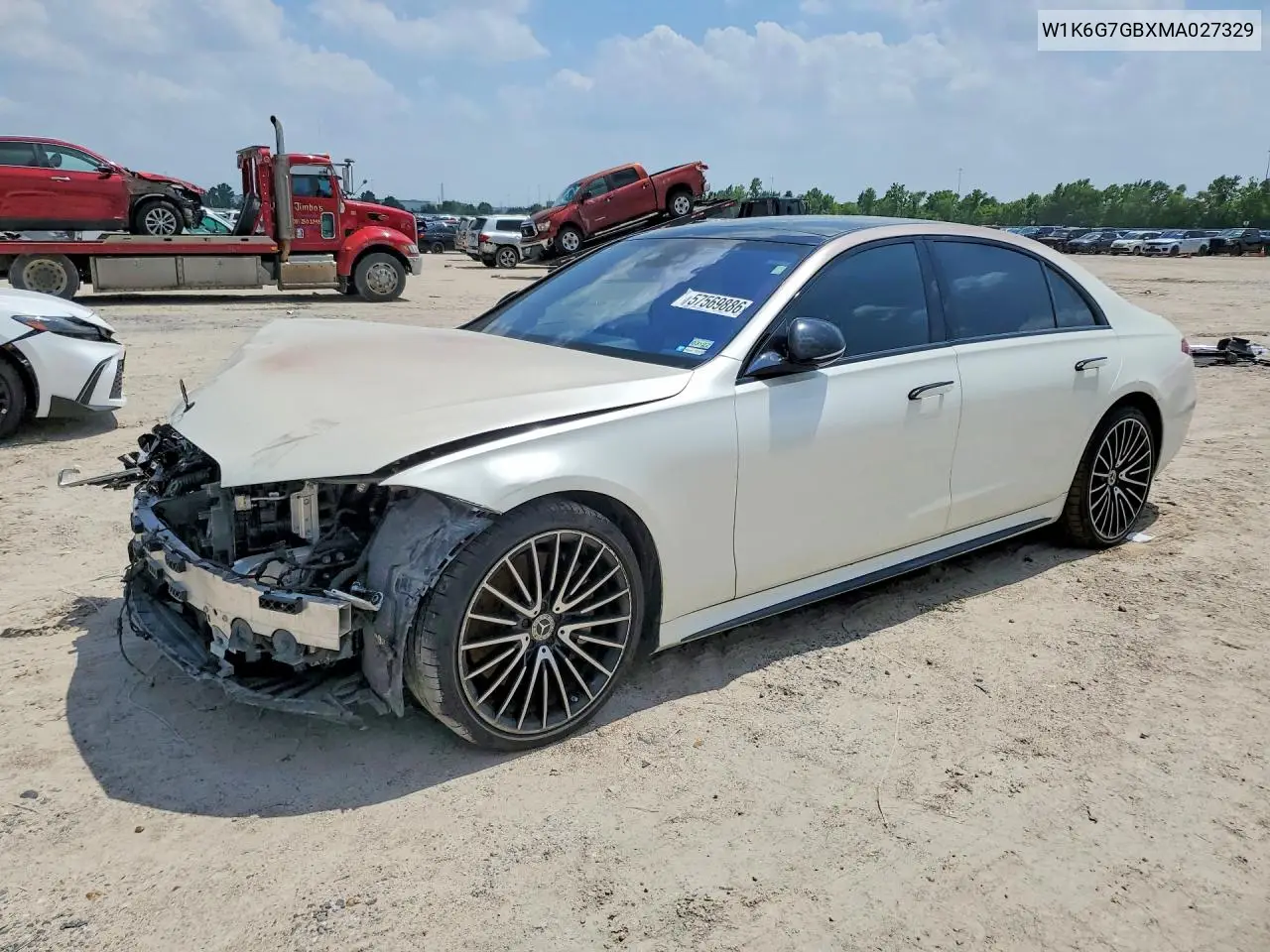 2021 Mercedes-Benz S 580 4Matic VIN: W1K6G7GBXMA027329 Lot: 57569886