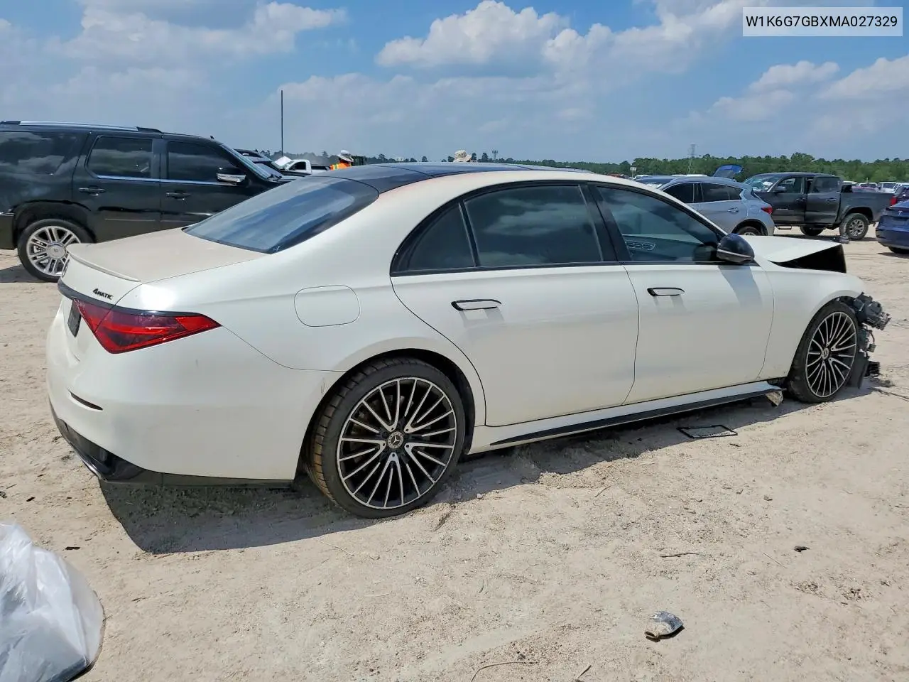 2021 Mercedes-Benz S 580 4Matic VIN: W1K6G7GBXMA027329 Lot: 57569886