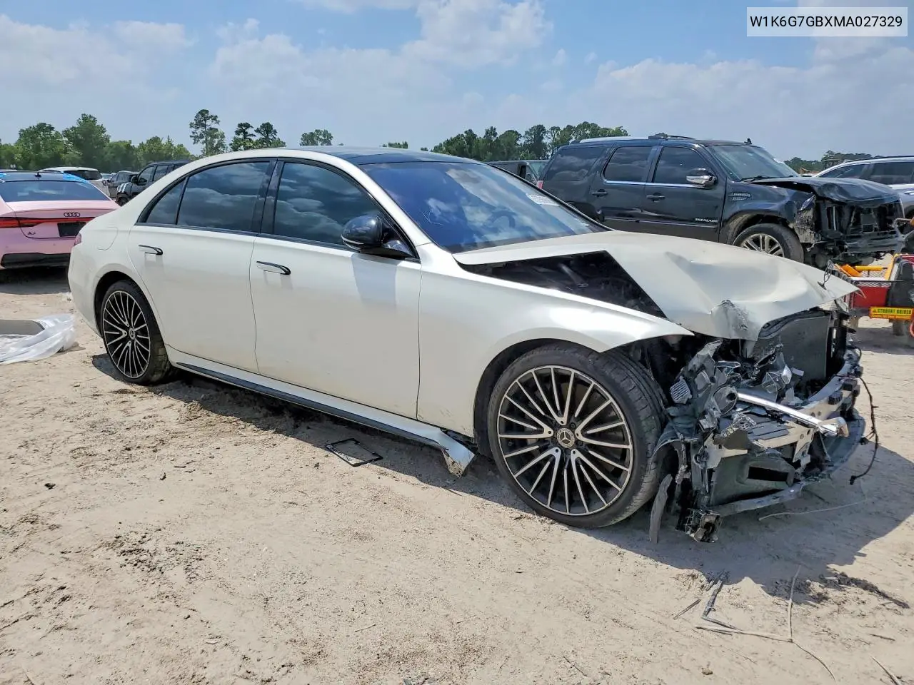 2021 Mercedes-Benz S 580 4Matic VIN: W1K6G7GBXMA027329 Lot: 57569886