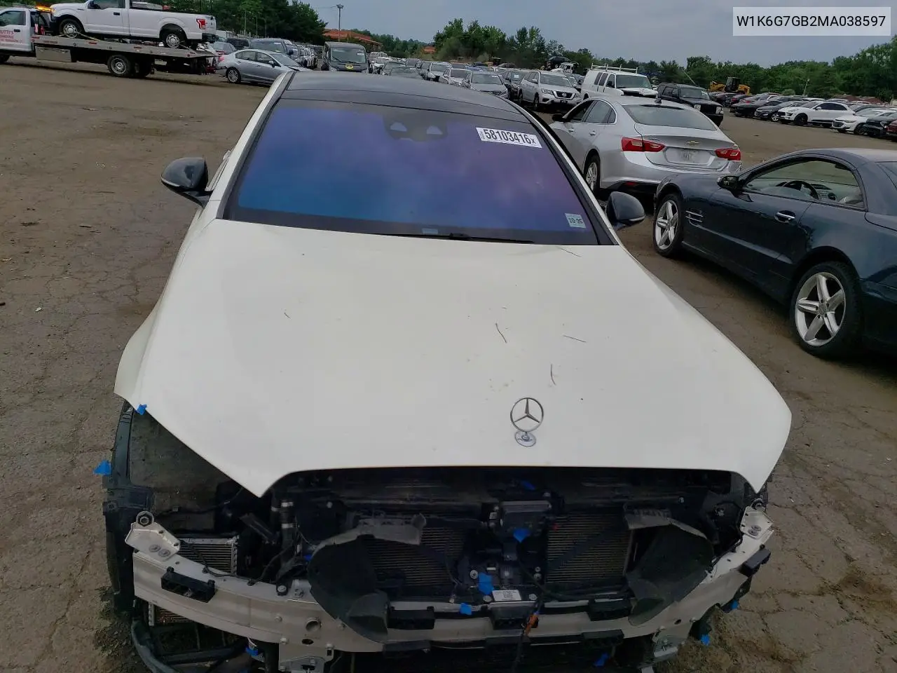 2021 Mercedes-Benz S 580 4Matic VIN: W1K6G7GB2MA038597 Lot: 58103416