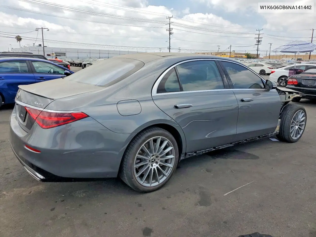 2022 Mercedes-Benz S 500 4Matic VIN: W1K6G6DB6NA141442 Lot: 59188376