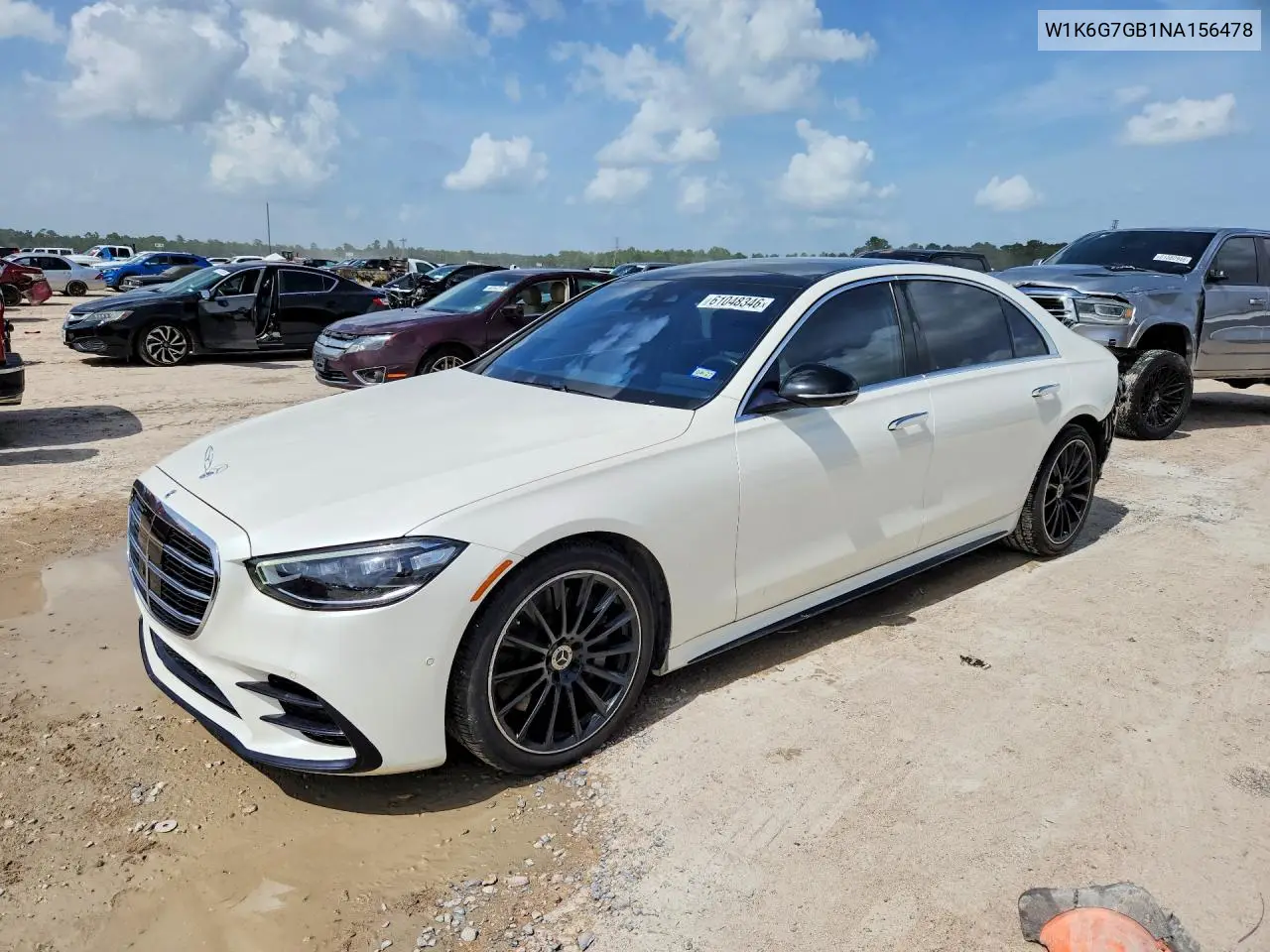 2022 Mercedes-Benz S 580 4Matic VIN: W1K6G7GB1NA156478 Lot: 61048346