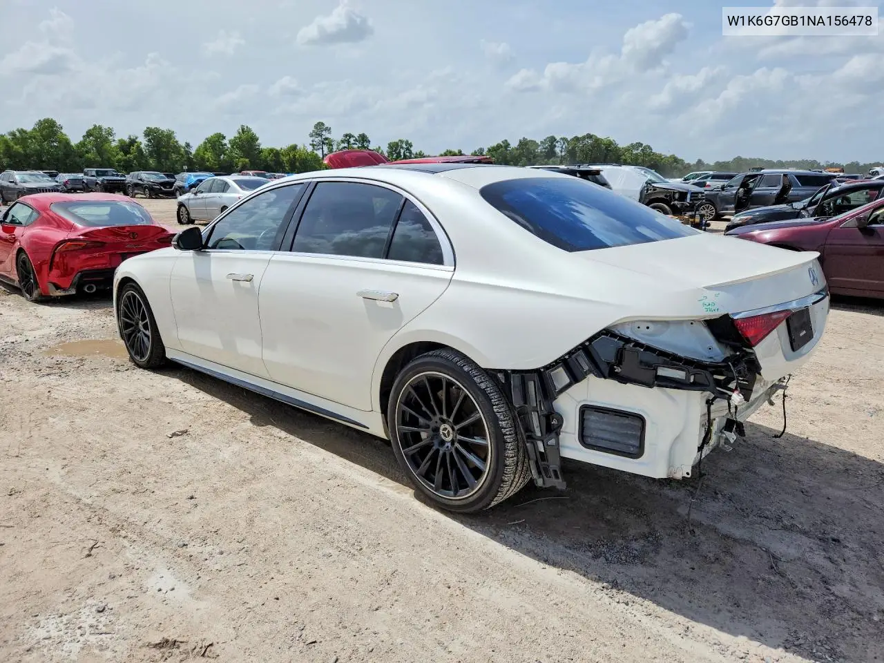 2022 Mercedes-Benz S 580 4Matic VIN: W1K6G7GB1NA156478 Lot: 61048346