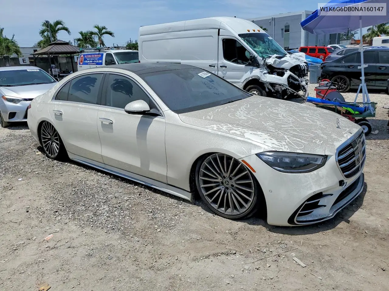 2022 Mercedes-Benz S 500 4Matic VIN: W1K6G6DB0NA160147 Lot: 61142846