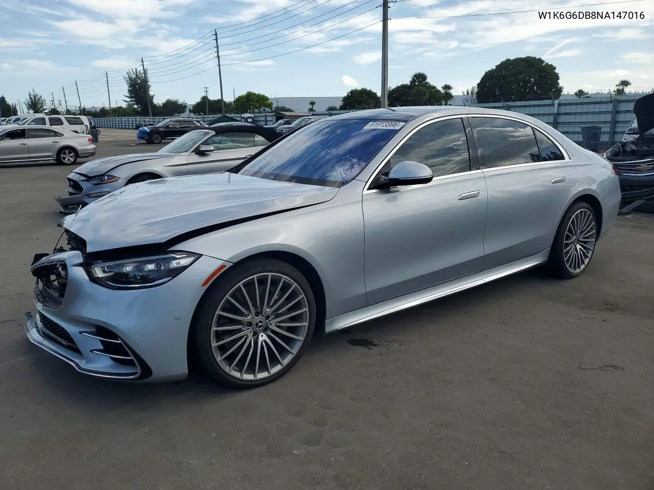 2022 Mercedes-Benz S 500 4Matic VIN: W1K6G6DB8NA147016 Lot: 61913396