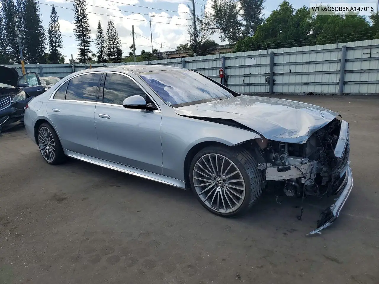 2022 Mercedes-Benz S 500 4Matic VIN: W1K6G6DB8NA147016 Lot: 61913396