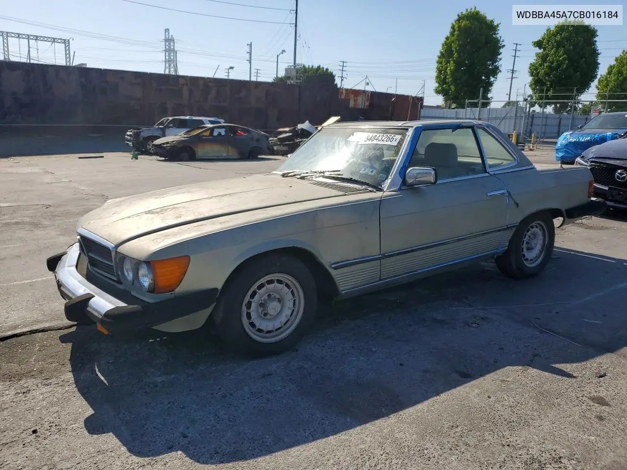 1982 Mercedes-Benz 380 Sl VIN: WDBBA45A7CB016184 Lot: 54843266