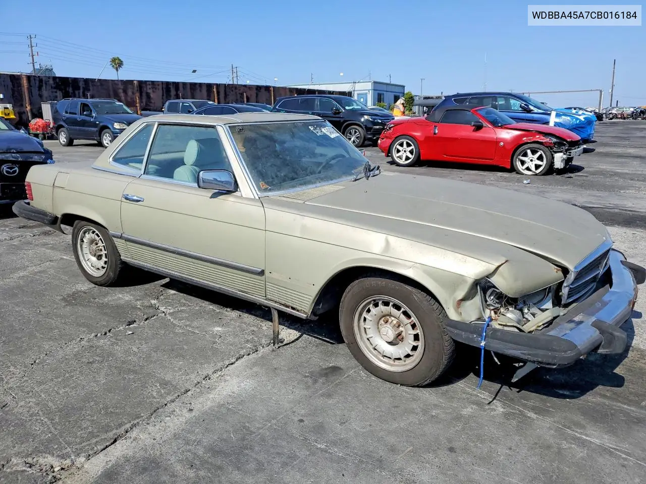1982 Mercedes-Benz 380 Sl VIN: WDBBA45A7CB016184 Lot: 54843266