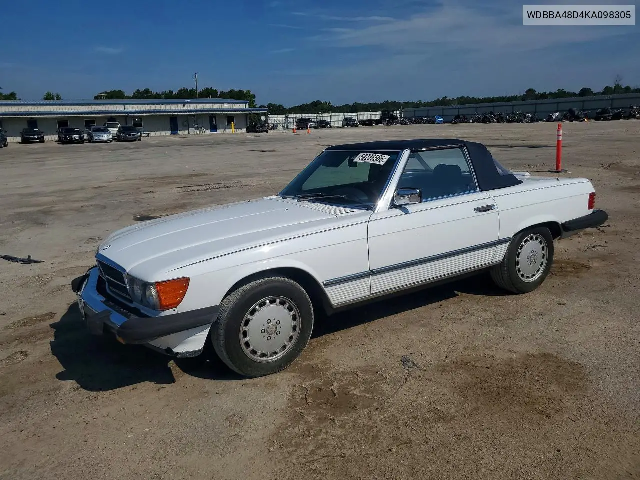 1989 Mercedes-Benz 560 Sl VIN: WDBBA48D4KA098305 Lot: 59236566