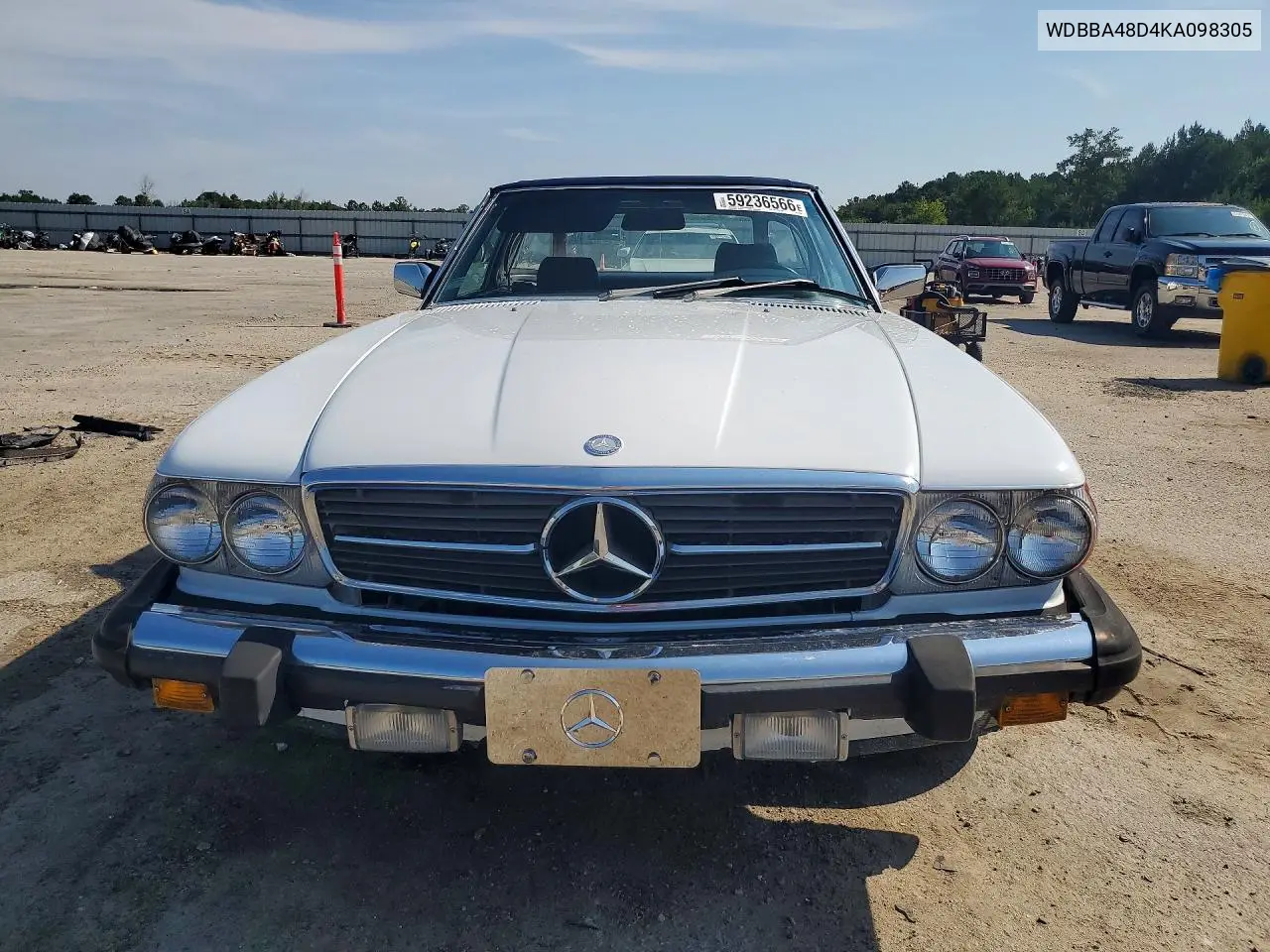 1989 Mercedes-Benz 560 Sl VIN: WDBBA48D4KA098305 Lot: 59236566